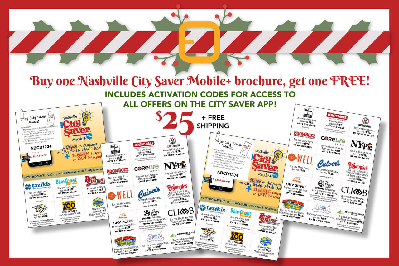 Nashville 2024 Holiday BOGO City Saver Fundraiser Mobile Coupon App   2024 BOGO BANNER Nash Horizontal 